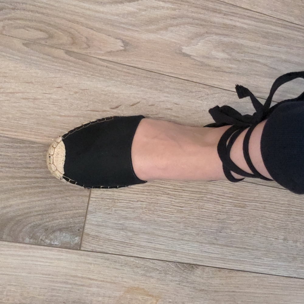 Bamboo 'Saturday' Canvas Tie Sandals with rope detail